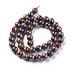 Electroplated Natural Tiger Eye Beads Strands X-G-F660-01-10mm-2
