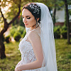 Polyester Long Mesh Tulle Bridal Veils OHAR-WH0001-15-6