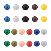 220Pcs 11 Colors Painted Natural Wood European Beads WOOD-TA0001-54-11