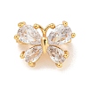 Brass Pave Clear Cubic Zirconia Slide Charms KK-Z072-13G-02-1