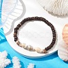 Natural Coconut Disc Stretch Bracelets BJEW-JB10254-2