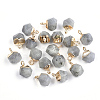 Electroplate Natural Labradorite Star Cut Round Charms G-S344-08E-1