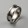 304 Stainless Steel Grooved Finger Ring Settings RJEW-WH0010-08C-P-1