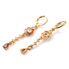 Rack Plating Golden Brass Dangle Leverback Earrings EJEW-B037-03G-01-2