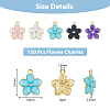 DICOSMETIC 150Pcs 5 Colors Alloy Enamel Pendants ENAM-DC0001-32-2