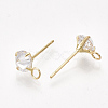 Brass Stud Earring Findings KK-T035-123G-2