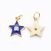 Brass Micro Pave Cubic Zirconia Charms KK-G360-09-3