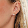 Real 18K Gold Plated Stainless Steel Stud Earrings for Women TL9676-1-2