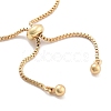 Brass Pave Clear Cubic Zirconia Flat Round Box Chain Slider Bracelets BJEW-YWC0002-12A-G-3