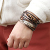 PU Leather Multi-strand Bracelets BJEW-F352-02G-05-3