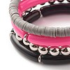 Synthetic Hematite & Polymer Clay Heishi Beads Stretch Bracelets Set BJEW-JB07446-5