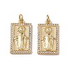 Brass Micro Pave Clear Cubic Zirconia Pendants KK-G439-01G-03-2