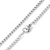 304 Stainless Steel Trapezoid with Tassel Pendant Necklace with Box Chains for Women NJEW-B087-06P-3