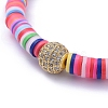 Handmade Polymer Clay Heishi Bead Stretch Bracelets BJEW-JB05097-01-2