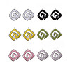 Brass Micro Pave Clear Cubic Zirconia Stud Earring Findings with Enamel KK-S356-624P-NF-1