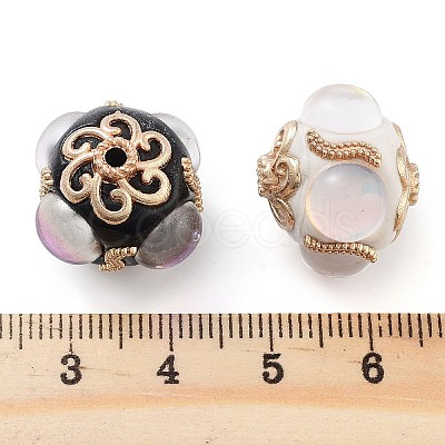 Alloy with Resin Handmade Indonesia Beads FIND-Q106-48-1