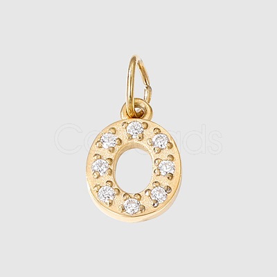 Stainless Steel Cubic Zirconia Pendants with Jump Rings FIND-PW0024-08O-1