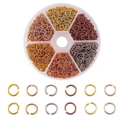 6 Colors Aluminum Wire Open Jump Rings ALUM-JP0001-01D-1