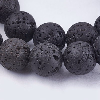 Natural Lava Rock Bead Strands G-R193-18-10mm-1