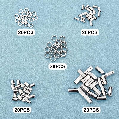 Unicraftale 100Pcs 5 Style 304 Stainless Steel Spacer Beads STAS-UN0030-32-1