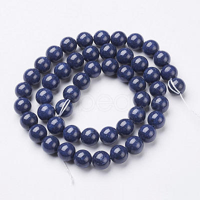 Natural Mashan Jade Round Beads Strands X-G-D263-4mm-XS09-1