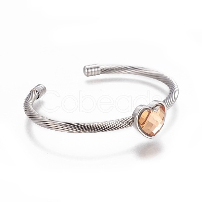 304 Stainless Steel Cuff Bangles BJEW-F400-09P-1