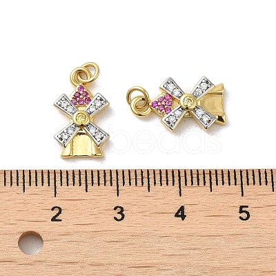 Rack Plating Brass Micro Pave Cubic Zirconia Pendants KK-Q795-13G-1