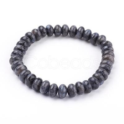 Natural Labradorite Beads Stretch Bracelets BJEW-JB03376-01-1