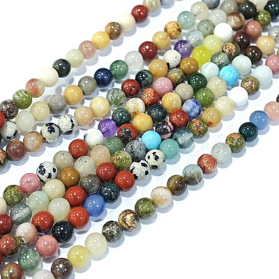 Natural Mixed Gemstone Beads Strands G-F668-08-4mm-1