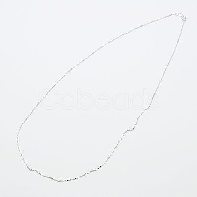 Anti-Tarnish Rhodium Plated 925 Sterling Silver Necklaces STER-E008-2A-1