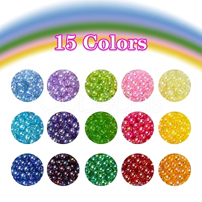 15 Colors Transparent Acrylic Beads DIY-YW0005-36-1