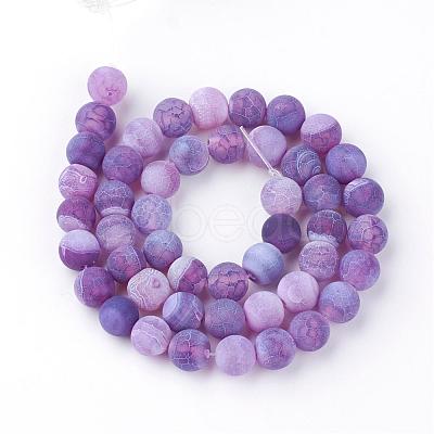 Natural Fire Crackle Agate Bead Strands G-S216-10mm-04-1