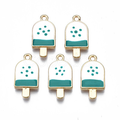 Rack Plating Alloy Enamel Pendants PALLOY-N172-034B-1