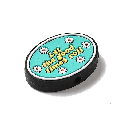 Let The Good Times Roll Daisy Chamomile Flower Positive Vibes Silicone Focal Beads SIL-G011-18A-1