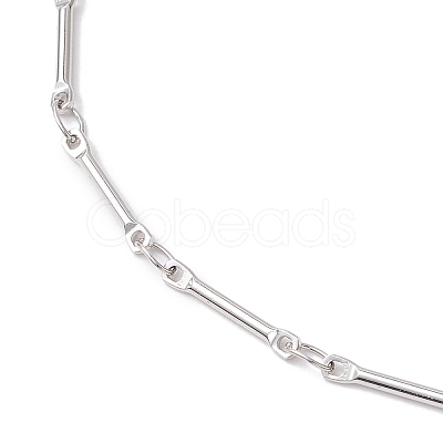 Brass Link Bar Chain Anklets for Women AJEW-AN00625-1