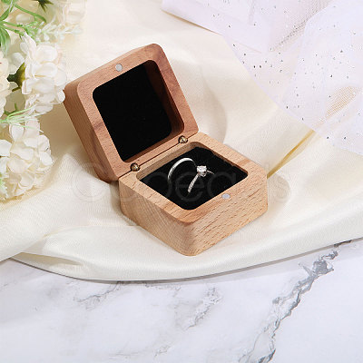 Wooden Jewelry Storage Magnetic Gift Case CON-WH0095-79A-1