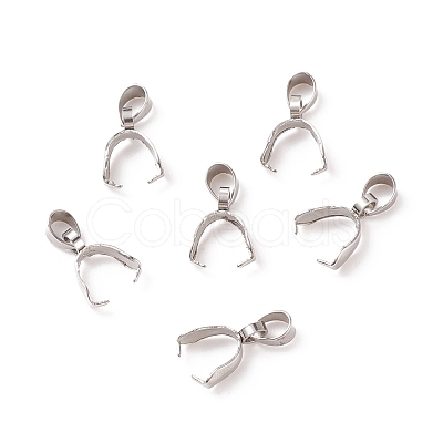 Non-Tarnish 201 Stainless Steel Pendant Pinch Bails STAS-P223-16P-B-1