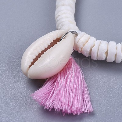 Cotton Thread Tassels Charm Bracelets BJEW-JB04385-02-1