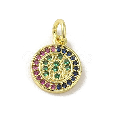 Brass Micro Pave Cubic Zirconia Charms KK-M283-25C-02-1