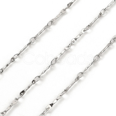 Tarnish Resistant Handmade 304 Stainless Steel Bar Link Chains CHS-G025-08P-1