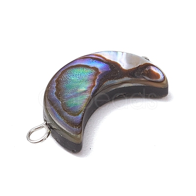 Natural Abalone Shell/Paua Shell Pendants PALLOY-JF02701-02-1