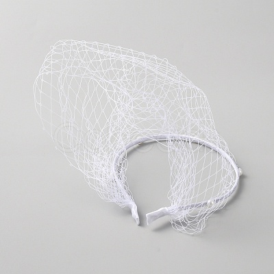 Bridal Pearl Mesh Veil Cloth Hair Bands MRMJ-WH0082-05A-02-1