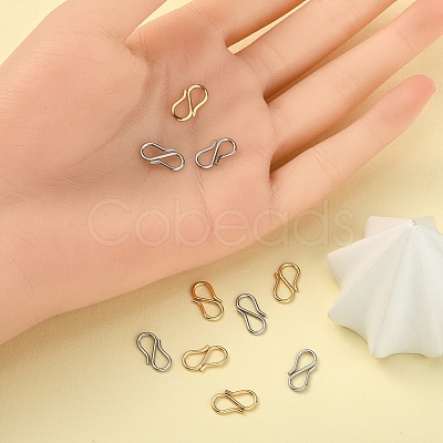 10Pcs 2 Colors 304 Stainless Steel S Hook Clasps STAS-YW0001-31-1