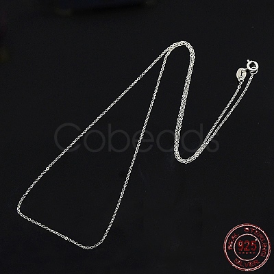 Anti-Tarnish Rhodium Plated 925 Sterling Silver Necklaces STER-M034-32A-1