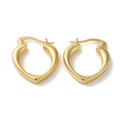 Rack Plating Brass Heart Hoop Earrings for Women EJEW-L224-64G-1