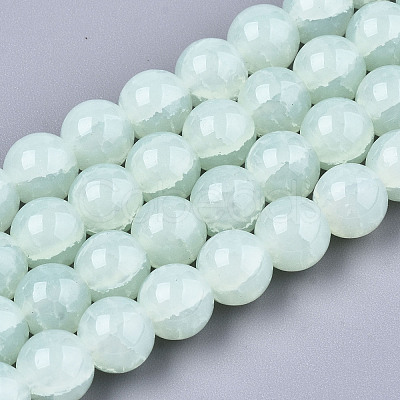 Imitation Jade Glass Beads GLAA-S192-001E-1