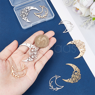 Unicraftale 8Pcs 4 Style 201 Stainless Steel Pendants STAS-UN0044-22-1