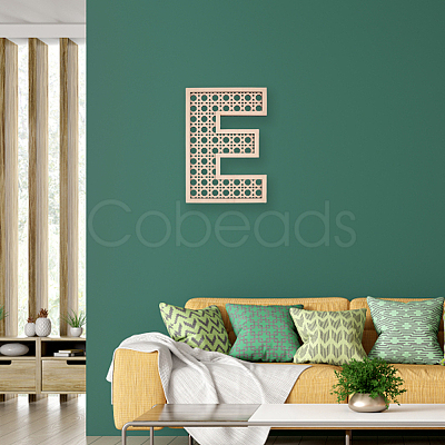 Hollow Wooden 3D Letter Wall Stickers HJEW-WH0043-57E-1