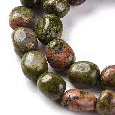 Natural Unakite Beads Strands G-G146-A14-01-1