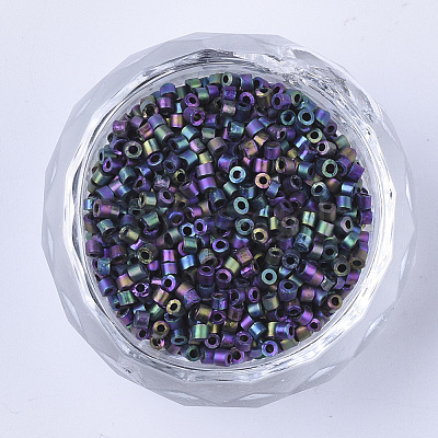 Electroplate Glass Cylinder Beads SEED-Q036-01A-K02-1